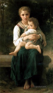 William Adolphe Bouguereau Painting - Brother and Sister Realism William Adolphe Bouguereau